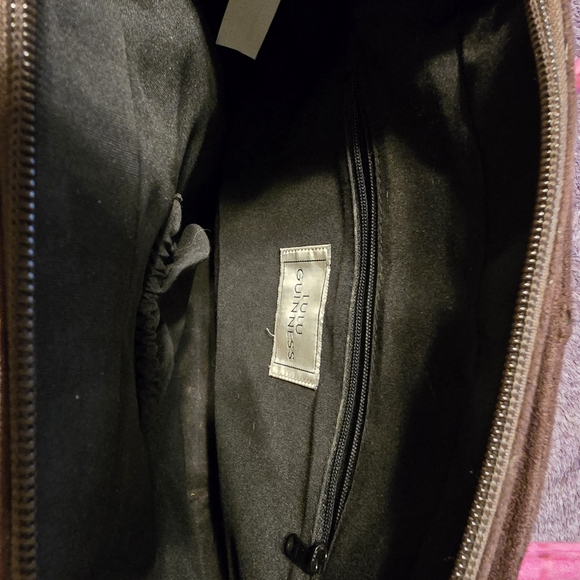 Lulu Guinness Vintage Embroidered Brown and Pink Tote Bag - Picture 5 of 8